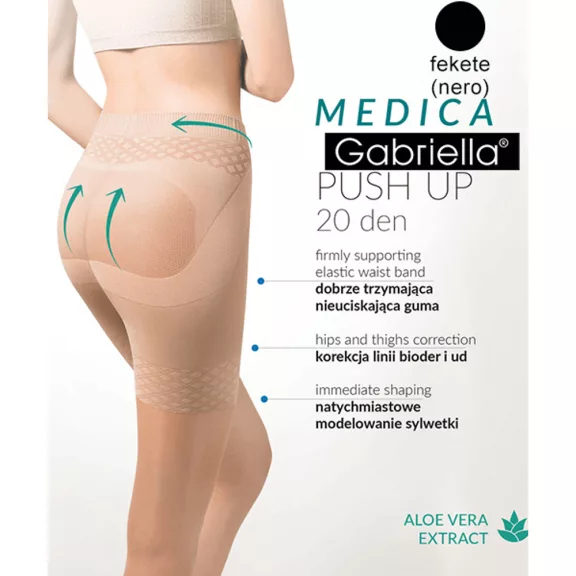 Gabriella fenékemelő fekete harisnya Push up 20Den