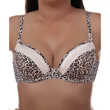 Lemila ocelot mintás push up melltartó A