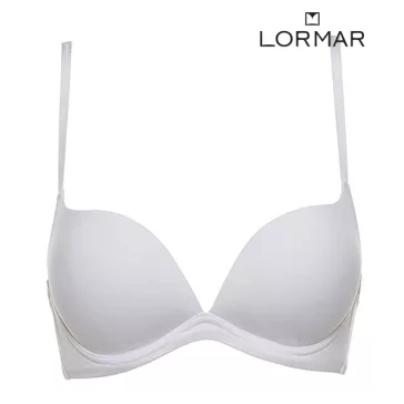   Lormar merevítő nélküli push up melltartó fehér Desiderio B kosár