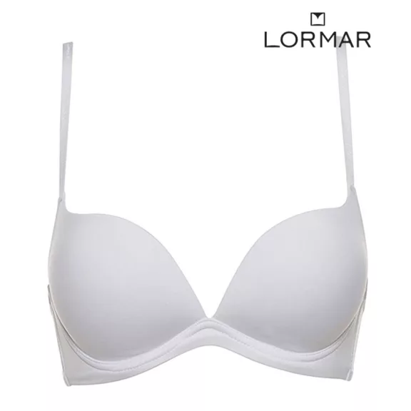 Lormar merevítő nélküli push up melltartó fehér Desiderio B kosár