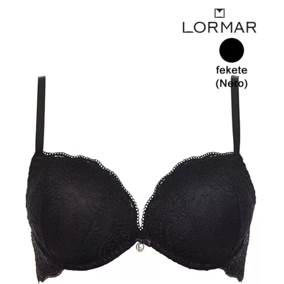 Lormar Formedouble Pizzo super push up melltartó fekete B kosár 