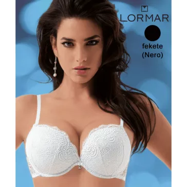   Lormar Formedouble Pizzo super push up melltartó fekete B kosár 
