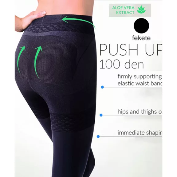 Gabriella fenékemelő nagyméretű harisnya fekete Push up 100 Den
