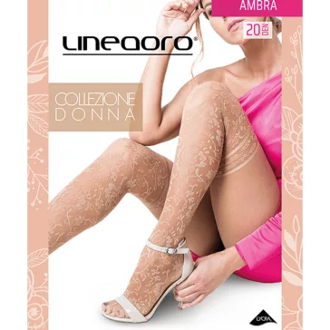 Lineaoro combfix mintás harisnya bézs Ambra