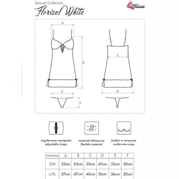 LivCo tüll hálóing 2 részes Florizel White LivCo tüll hálóing 2 részes Florizel White