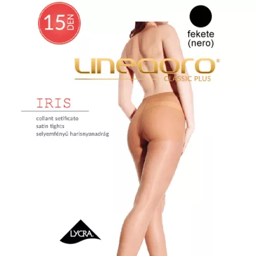 Lineaoro selyemfényű fekete harisnya 15 den Iris