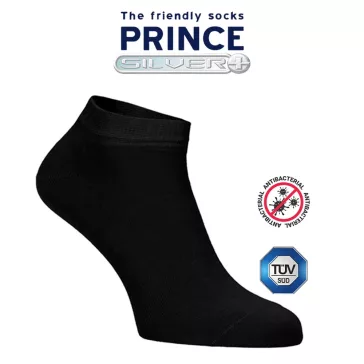 Ezüstszálas titokzokni fekete Prince