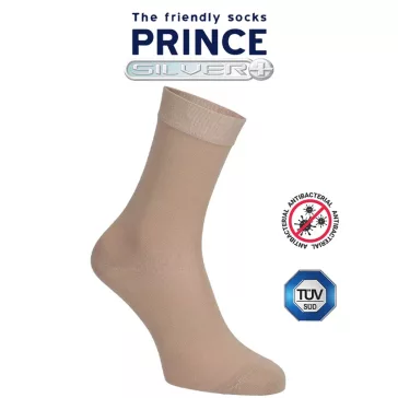 Ezüstszálas zokni bézs Prince