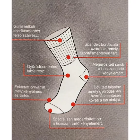 Herbert gumi nélküli gyógyzokni fehér Herbert gumi nélküli gyógyzokni fehér