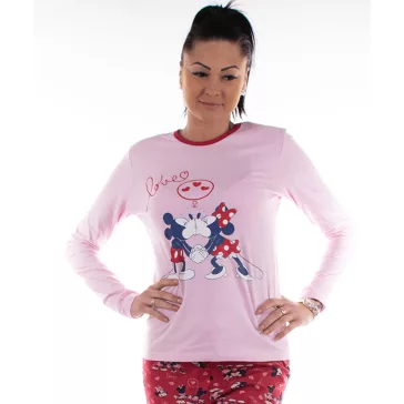 Minnie női pizsama pamut rózsaszínű