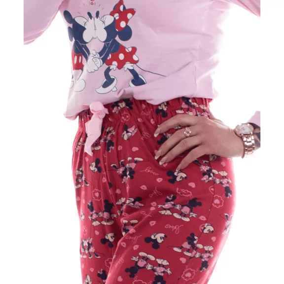 Minnie női pizsama pamut rózsaszínű Minnie női pizsama pamut rózsaszínű