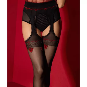 Fiore combfix mintás nyitott harisnya Amour Rouge 20 den