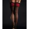 Fiore mintás fekete combfix harisnyatartóhoz Scarlett