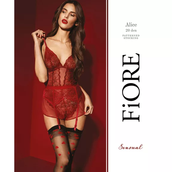Fiore mintás fekete combfix harisnyatartóhoz Alice Fiore mintás fekete combfix harisnyatartóhoz Alice