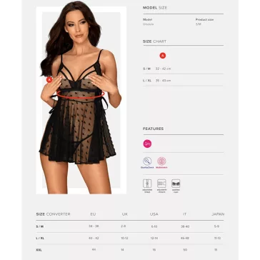 Obsessive 2 részes szexi babydoll szett Heartia