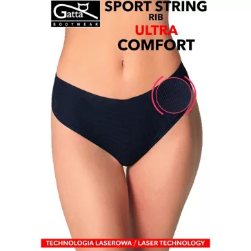   Gatta lézervágott fekete női brazil tanga Ultra Comfort Rib