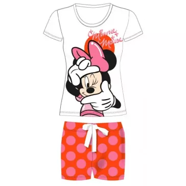 Minnie rövidnadrágos női pizsama fehér