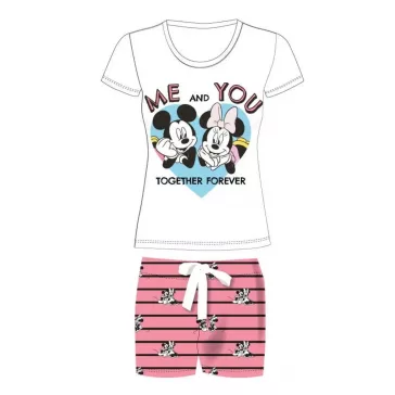 Minnie rövidnadrágos női pizsama koral