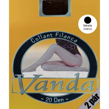 Vanda krepp vékony bokafix fekete 2 páras