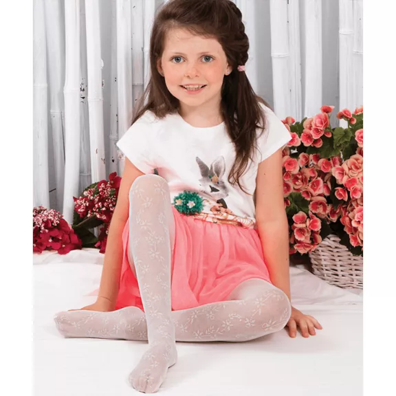 Csipkés gyerek harisnya fehér Aquilone Rosemary