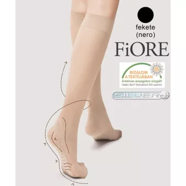 Fiore Massage gyógyhatású térdfix fekete 20 den