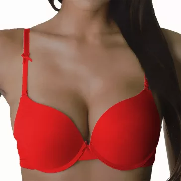 Lemila push up szivacsos melltartó piros C