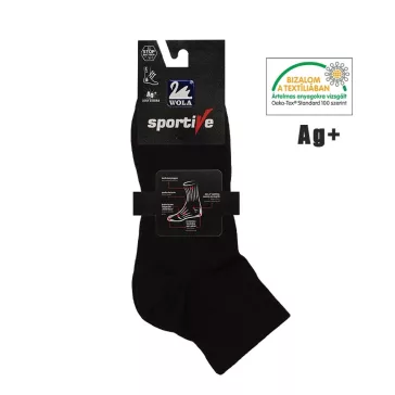 Ezüstszálas sportzokni fekete Wola