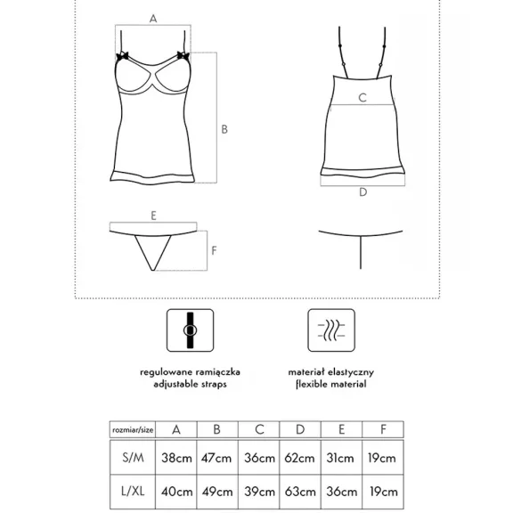 LivCo 2 részes piros babydoll szett Ritea