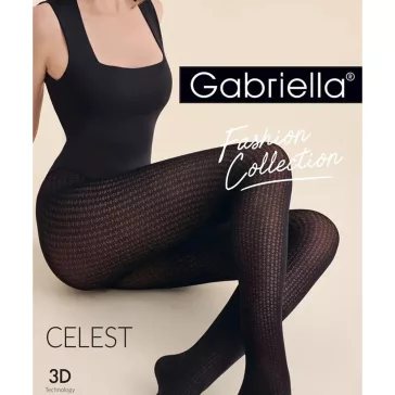 Gabriella mintás fekete harisnya Celest 80 den