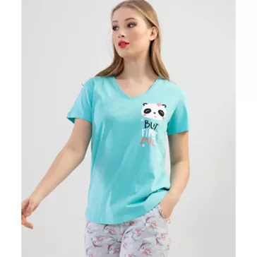Panda macis pamut női pizsama