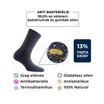 Bonny Silver ezüstszálas zokni fekete
