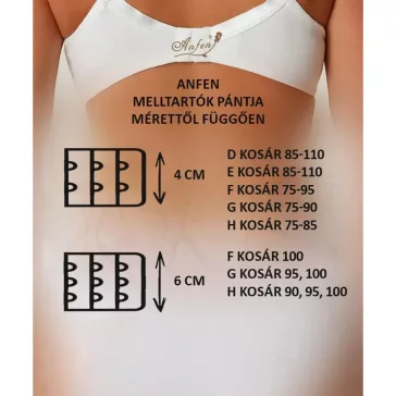   Nagyméretű Anfen szivacs nélküli melltartó fekete D kosár