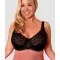 Nagyméretű Anfen szivacs nélküli melltartó fekete E kosár