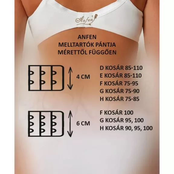Nagyméretű Anfen szivacs nélküli melltartó F kosár